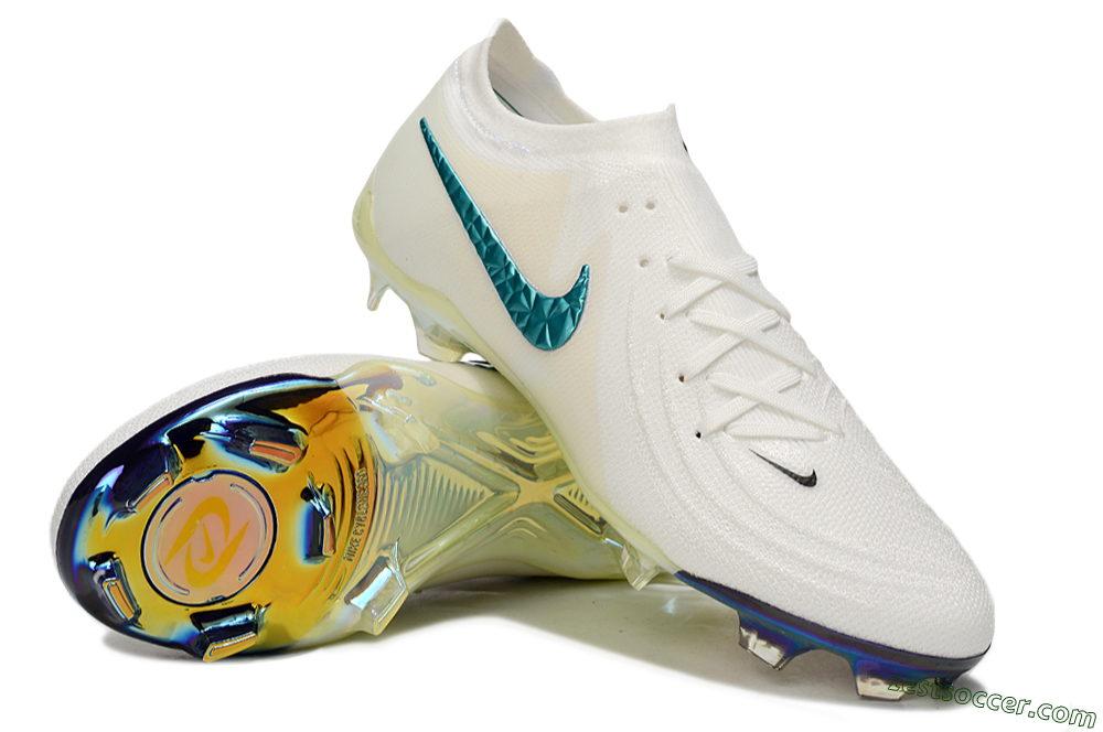 Nike Phantom GX Elite FG Low-Tops Soccer Cleats - Beige/Blue/Black 3