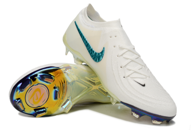 Nike Phantom GX Elite FG Low-Tops Soccer Cleats - Beige/Blue/Black