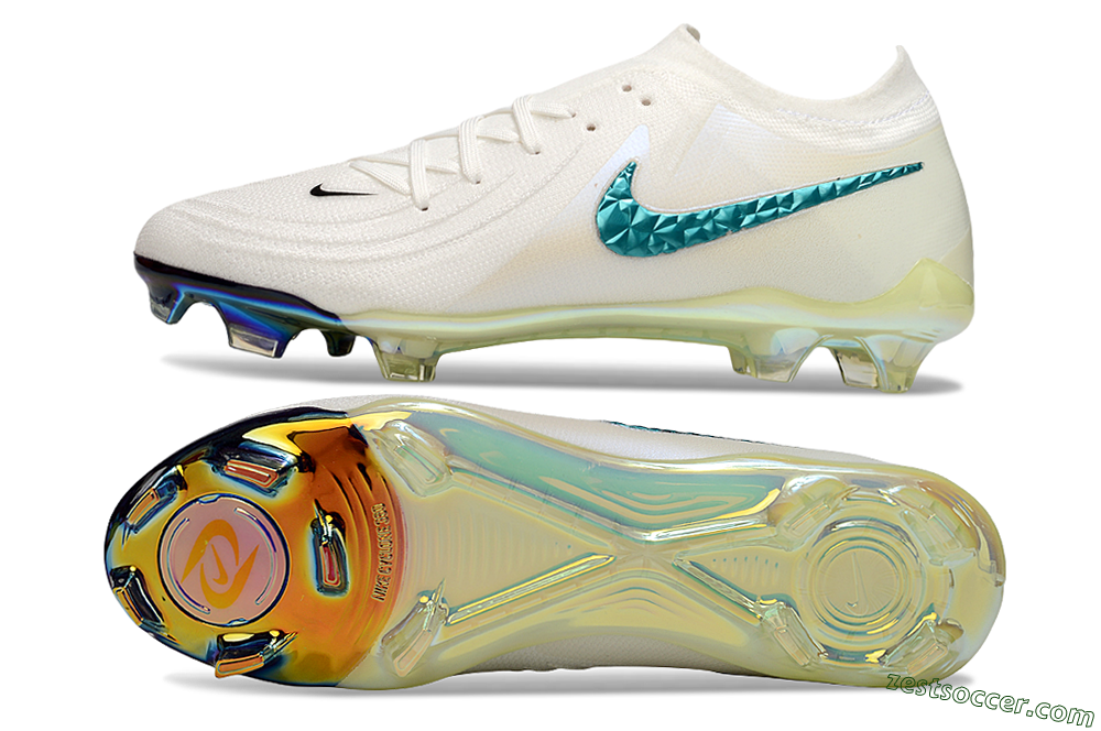 Nike Phantom GX Elite FG Low-Tops Soccer Cleats - Beige/Blue/Black 1