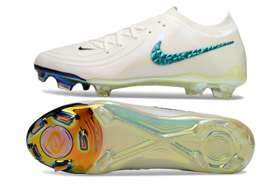 Nike Phantom GX Elite FG Low-Tops Soccer Cleats - Beige/Blue/Black