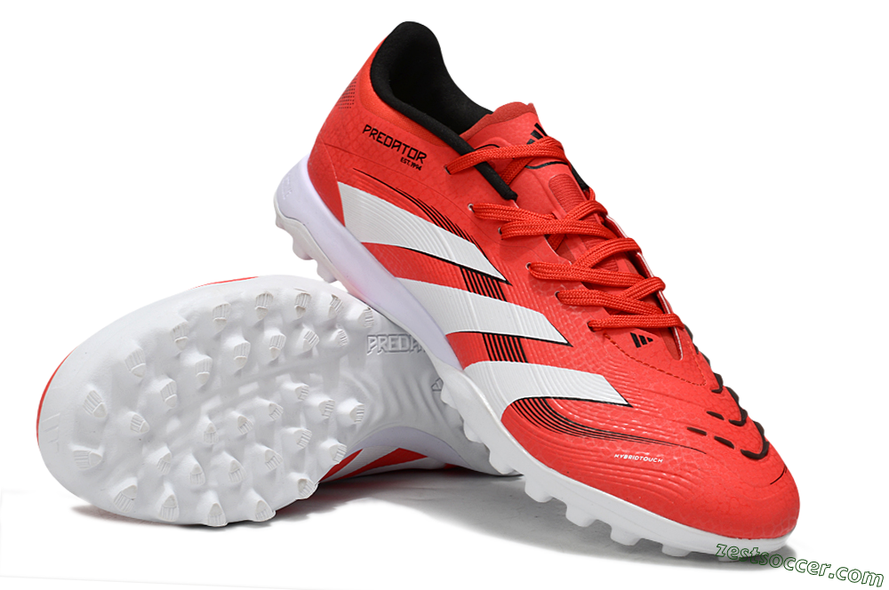 Adidas Predator 24 Elite TF Low-Tops Soccer Shoes - Red/White/Black 2