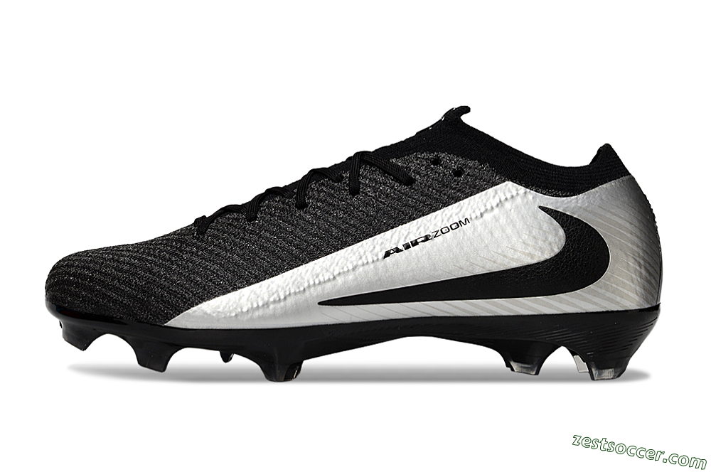 Nike Air Zoom Mercurial Vapor 16 Elite FG Low-Tops Soccer Cleats - Black/Silver 2
