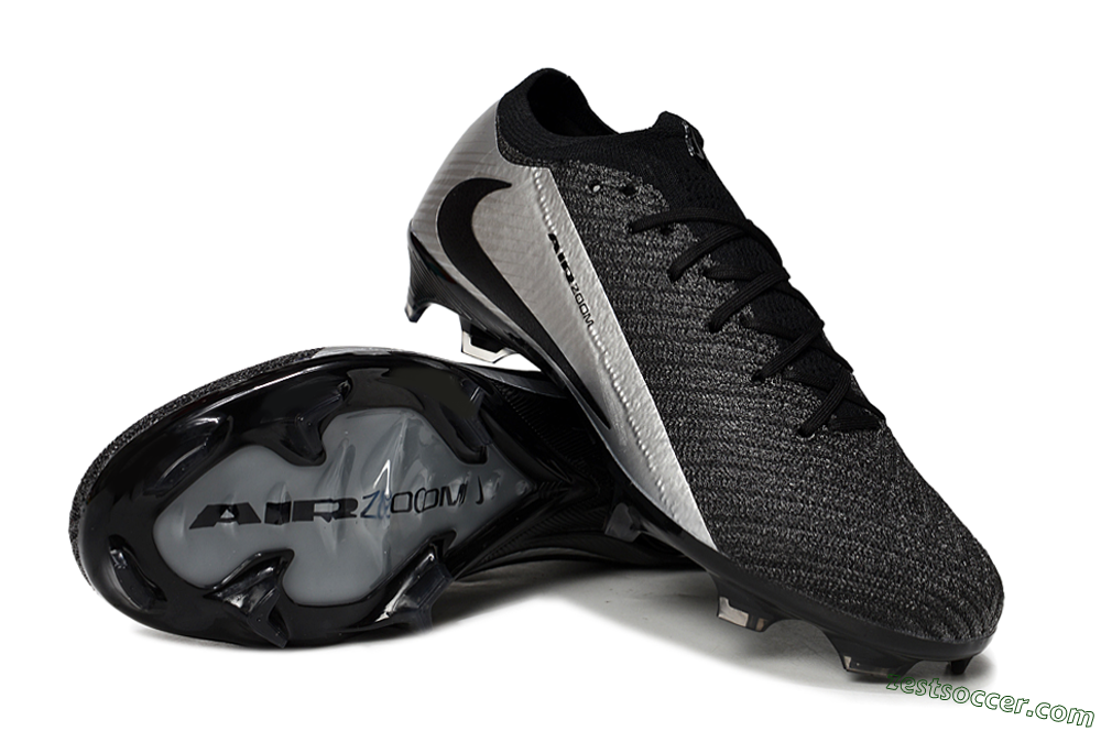 Nike Air Zoom Mercurial Vapor 16 Elite FG Low-Tops Soccer Cleats - Black/Silver 3