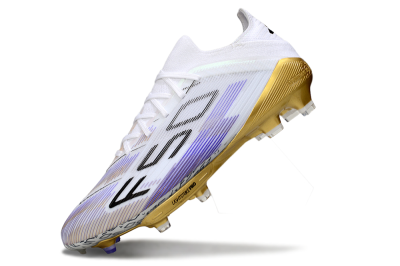 Adidas F50+ Elite Lightstrike Pro FG Low-Tops Soccer Cleats - White/Purple/Gold
