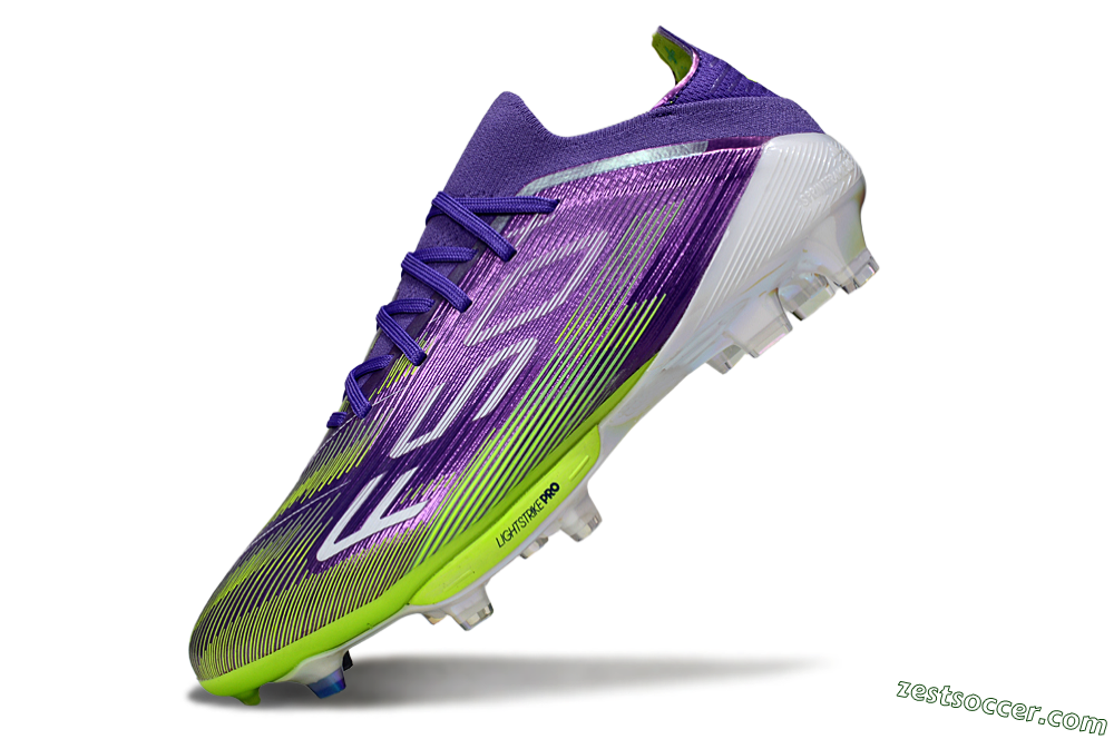 Adidas F50+ Elite Lightstrike Pro FG Low-Tops Soccer Cleats - Purple/Yellow/White 5