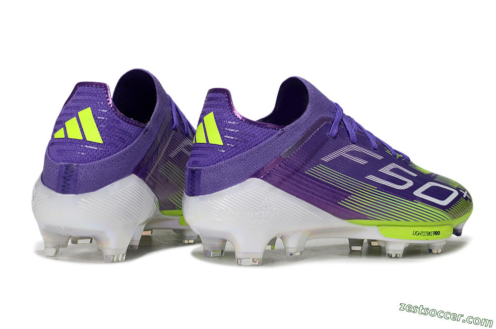 Adidas F50+ Elite Lightstrike Pro FG Low-Tops Soccer Cleats - Purple/Yellow/White 6
