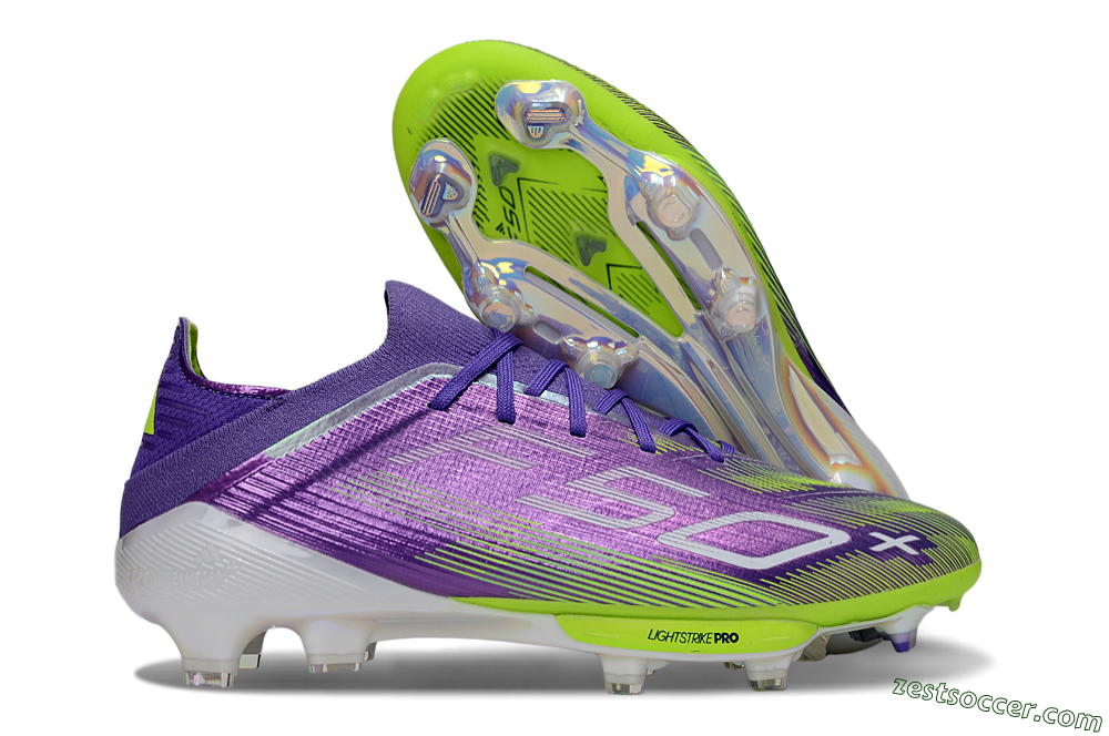 Adidas F50+ Elite Lightstrike Pro FG Low-Tops Soccer Cleats - Purple/Yellow/White 0