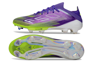 Adidas F50+ Elite Lightstrike Pro FG Low-Tops Soccer Cleats - Purple/Yellow/White