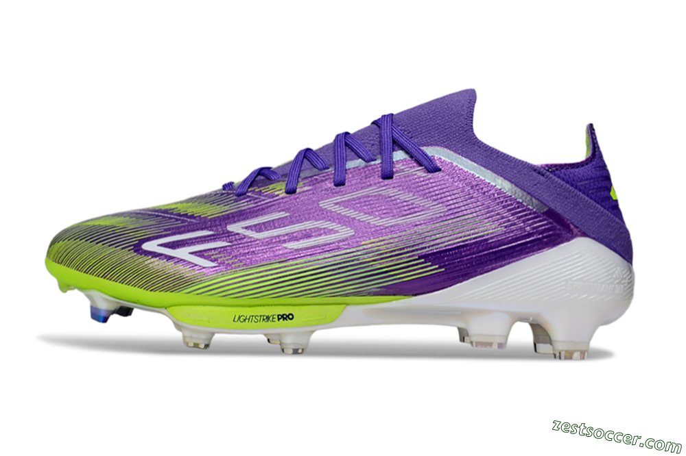 Adidas F50+ Elite Lightstrike Pro FG Low-Tops Soccer Cleats - Purple/Yellow/White 2