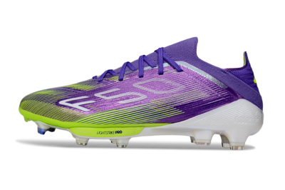 Adidas F50+ Elite Lightstrike Pro FG Low-Tops Soccer Cleats - Purple/Yellow/White