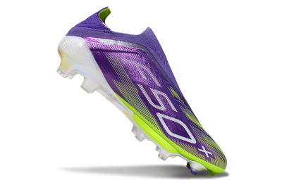 Adidas F50+ Elite Laceless FG Low-Tops Soccer Cleats - Purple/Yellow/White