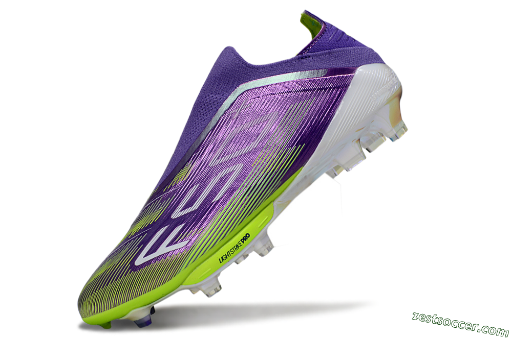Adidas F50+ Elite Laceless FG Low-Tops Soccer Cleats - Purple/Yellow/White 5
