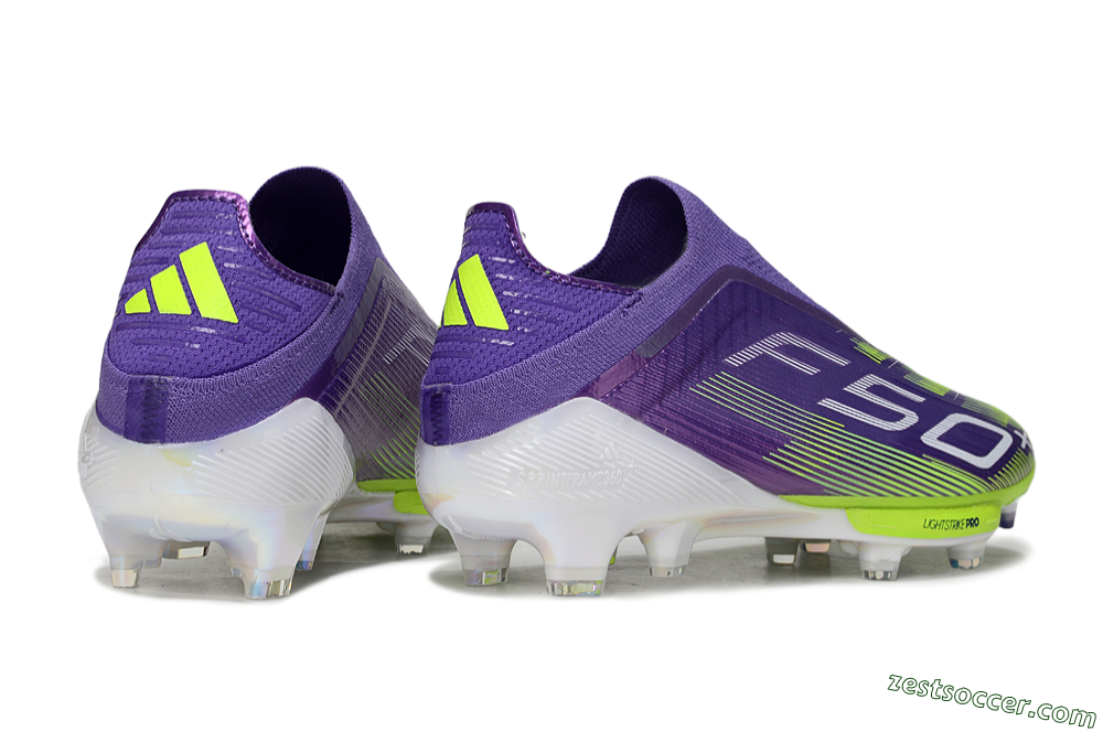 Adidas F50+ Elite Laceless FG Low-Tops Soccer Cleats - Purple/Yellow/White 6