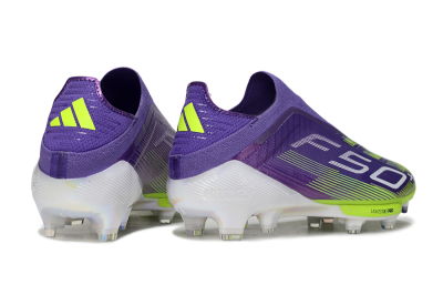 Adidas F50+ Elite Laceless FG Low-Tops Soccer Cleats - Purple/Yellow/White