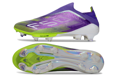 Adidas F50+ Elite Laceless FG Low-Tops Soccer Cleats - Purple/Yellow/White