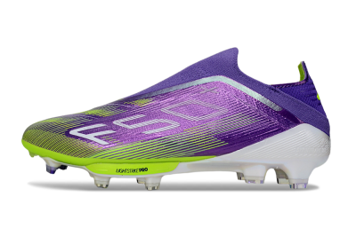 Adidas F50+ Elite Laceless FG Low-Tops Soccer Cleats - Purple/Yellow/White