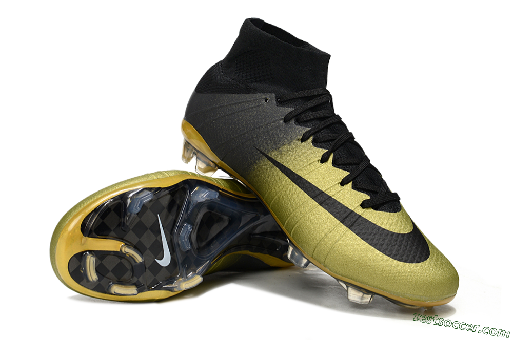 Nike Mercurial Superfly 4 CR7 FG High-Tops Soccer Cleats - Gold/Black 3