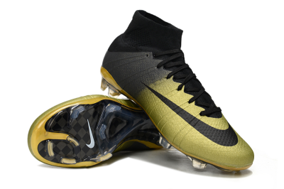 Nike Mercurial Superfly 4 CR7 FG High-Tops Soccer Cleats - Gold/Black