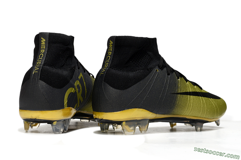 Nike Mercurial Superfly 4 CR7 FG High-Tops Soccer Cleats - Gold/Black 6