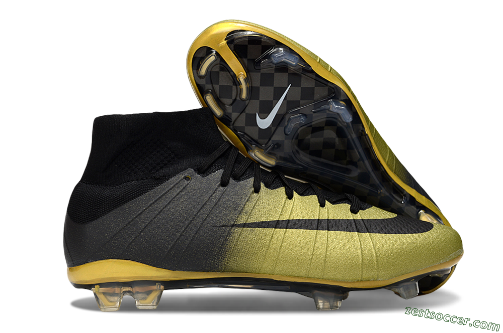 Nike Mercurial Superfly 4 CR7 FG High-Tops Soccer Cleats - Gold/Black 0