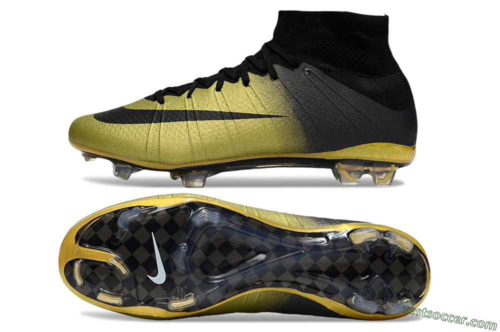 Nike Mercurial Superfly 4 CR7 FG High-Tops Soccer Cleats - Gold/Black 1