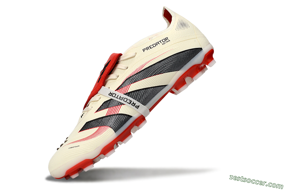 Adidas Predator Elite Foldover Tongue TF Low-Tops Soccer Shoes - Beige/Black/Red 5