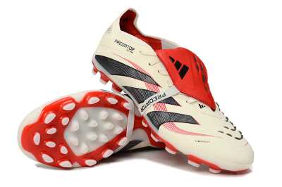 Adidas Predator Elite Foldover Tongue TF Low-Tops Soccer Shoes - Beige/Black/Red