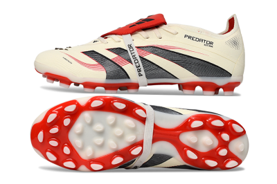Adidas Predator Elite Foldover Tongue TF Low-Tops Soccer Shoes - Beige/Black/Red