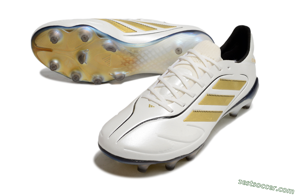 Adidas Copa Pure 3 Elite FG Low-Tops Soccer Cleats - White/Gold/Black 3
