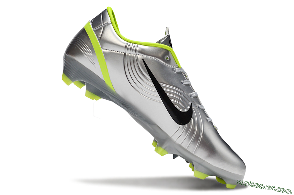 Nike Mercurial Vapor 1 FG Low-Tops Soccer Cleats - Silver/Black/Yellow 4