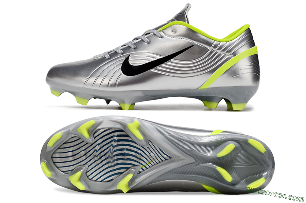 Nike Mercurial Vapor 1 FG Low-Tops Soccer Cleats - Silver/Black/Yellow 1