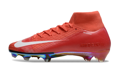 Nike Air Zoom Mercurial Superfly 10 Elite FG High-Tops Soccer Cleats - Red/White/Gold