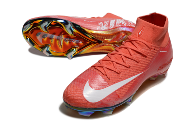 Nike Air Zoom Mercurial Superfly 10 Elite FG High-Tops Soccer Cleats - Red/White/Gold