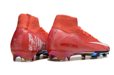 Nike Air Zoom Mercurial Superfly 10 Elite FG High-Tops Soccer Cleats - Red/White/Gold