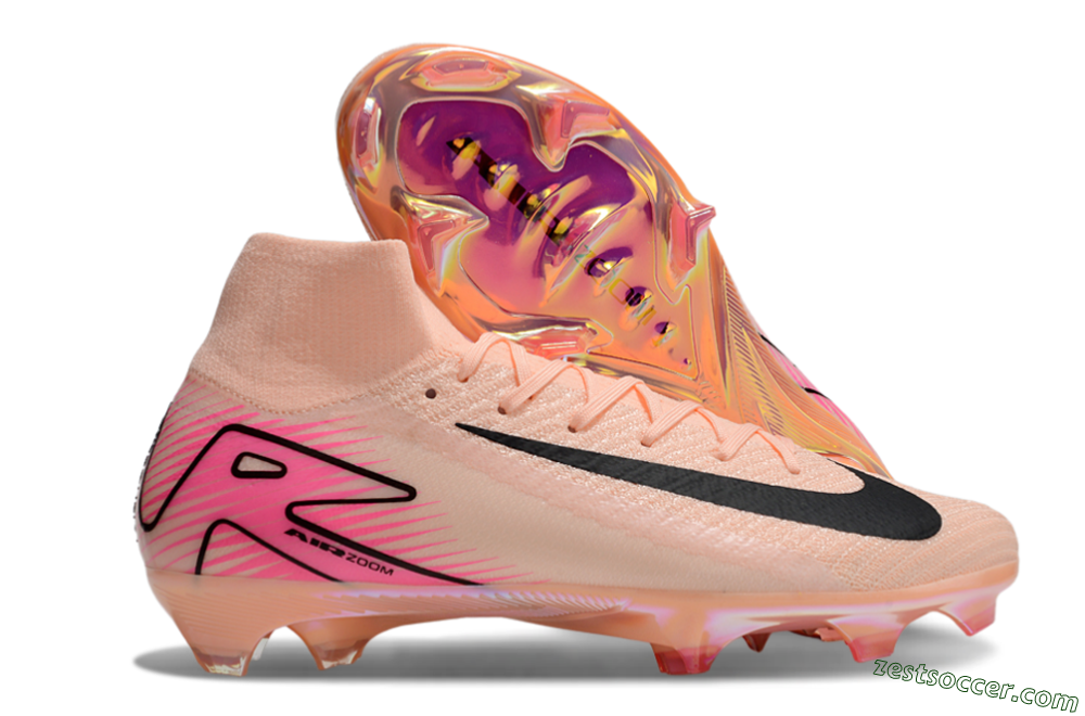 Nike Air Zoom Mercurial Superfly 10 Elite FG High-Tops Soccer Cleats - Pink/Black 0