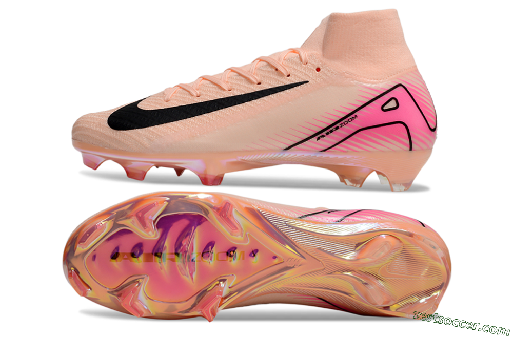 Nike Air Zoom Mercurial Superfly 10 Elite FG High-Tops Soccer Cleats - Pink/Black 1