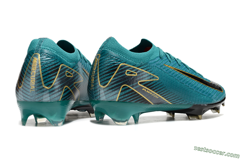 Nike Air Zoom Mercurial Vapor 16 Elite FG Low-Tops Soccer Cleats - Green/Gold/Black 6
