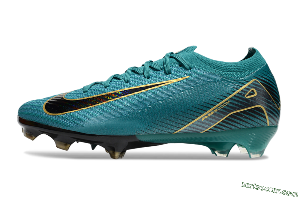 Nike Air Zoom Mercurial Vapor 16 Elite FG Low-Tops Soccer Cleats - Green/Gold/Black 2