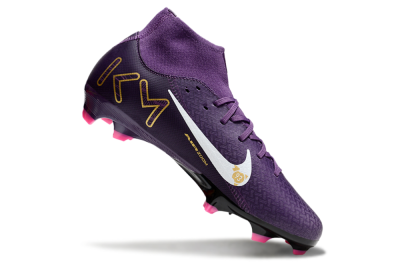 Nike Air Zoom Mercurial Superfly 10 Academy FG High-Tops Soccer Cleats - Purple/White/Gold