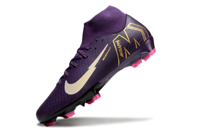 Nike Air Zoom Mercurial Superfly 10 Academy FG High-Tops Soccer Cleats - Purple/White/Gold