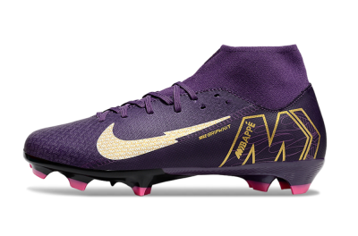 Nike Air Zoom Mercurial Superfly 10 Academy FG High-Tops Soccer Cleats - Purple/White/Gold