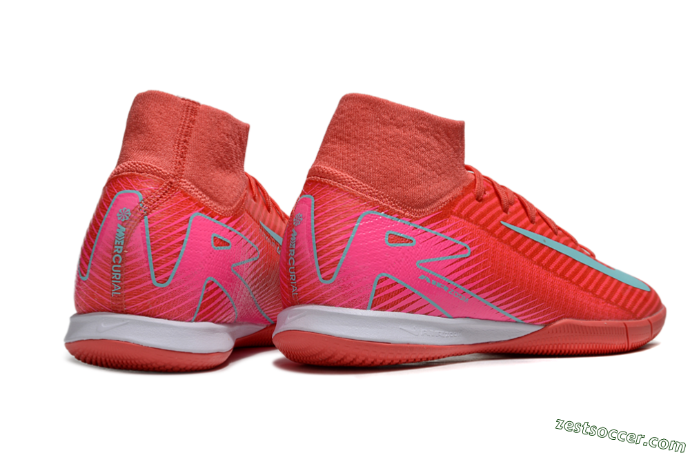 Nike Air Zoom Mercurial Superfly 10 Elite IC High-Tops Soccer Shoes - Red/Jade/Pink 6