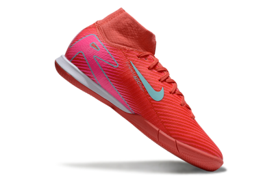 Nike Air Zoom Mercurial Superfly 10 Elite IC High-Tops Soccer Shoes - Red/Jade/Pink