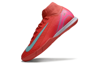 Nike Air Zoom Mercurial Superfly 10 Elite IC High-Tops Soccer Shoes - Red/Jade/Pink