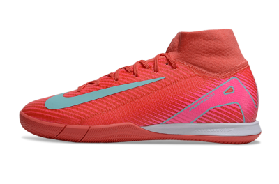 Nike Air Zoom Mercurial Superfly 10 Elite IC High-Tops Soccer Shoes - Red/Jade/Pink