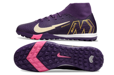 Nike Air Zoom Mercurial Superfly 10 Academy TF High-Tops Soccer Shoes - Purple/White/Gold