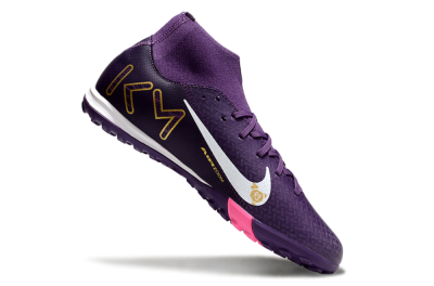 Nike Air Zoom Mercurial Superfly 10 Academy TF High-Tops Soccer Shoes - Purple/White/Gold