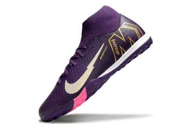 Nike Air Zoom Mercurial Superfly 10 Academy TF High-Tops Soccer Shoes - Purple/White/Gold
