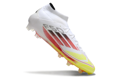 Adidas F50 Elite Mid FG High-Tops Soccer Cleats - White/Red/Yellow