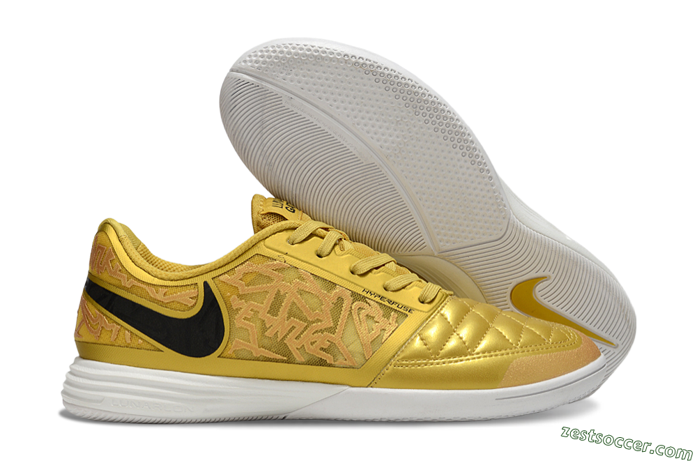 Nike Lunar Gato 2 IC Low-Tops Soccer Shoes - Gold/Black/White 0